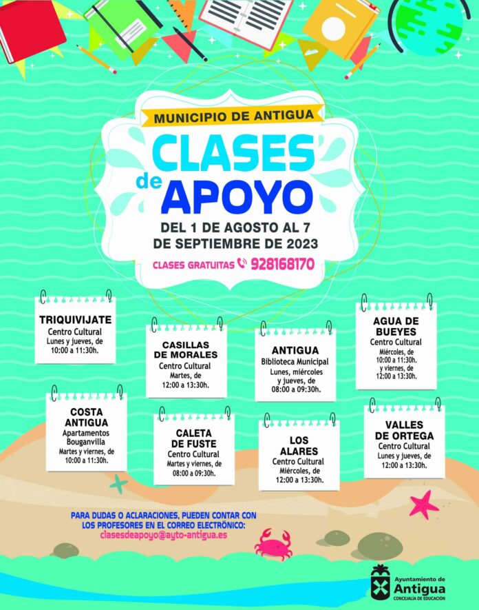 Clases de Apoyo en verano para los estudiantes de Antigua