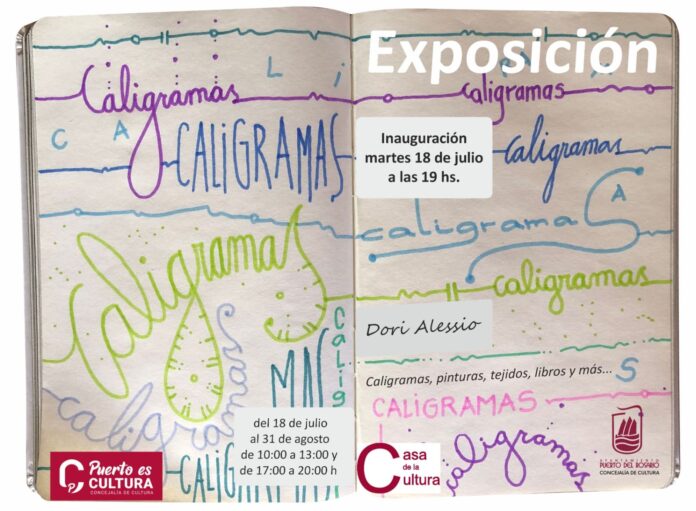 Dori Alessio inaugura la exposición ‘Caligramas’ en la Casa de la Cultura de Puerto del Rosario