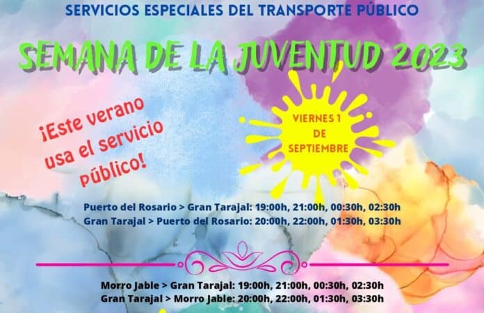 El Cabildo establece un servicio especial de guaguas para la Semana de la Juventud en Gran Tarajal